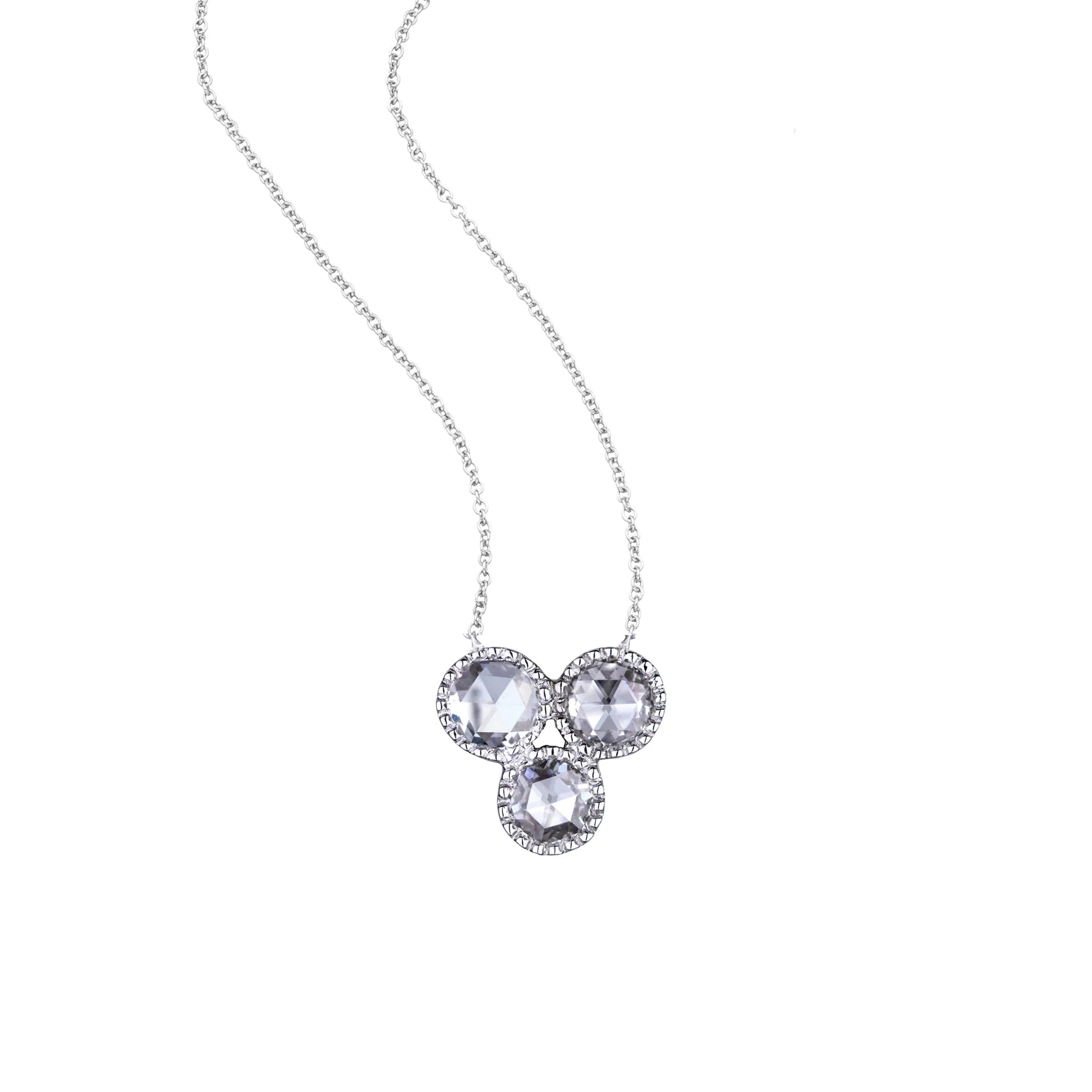 Grace White Diamond Trio Necklace
