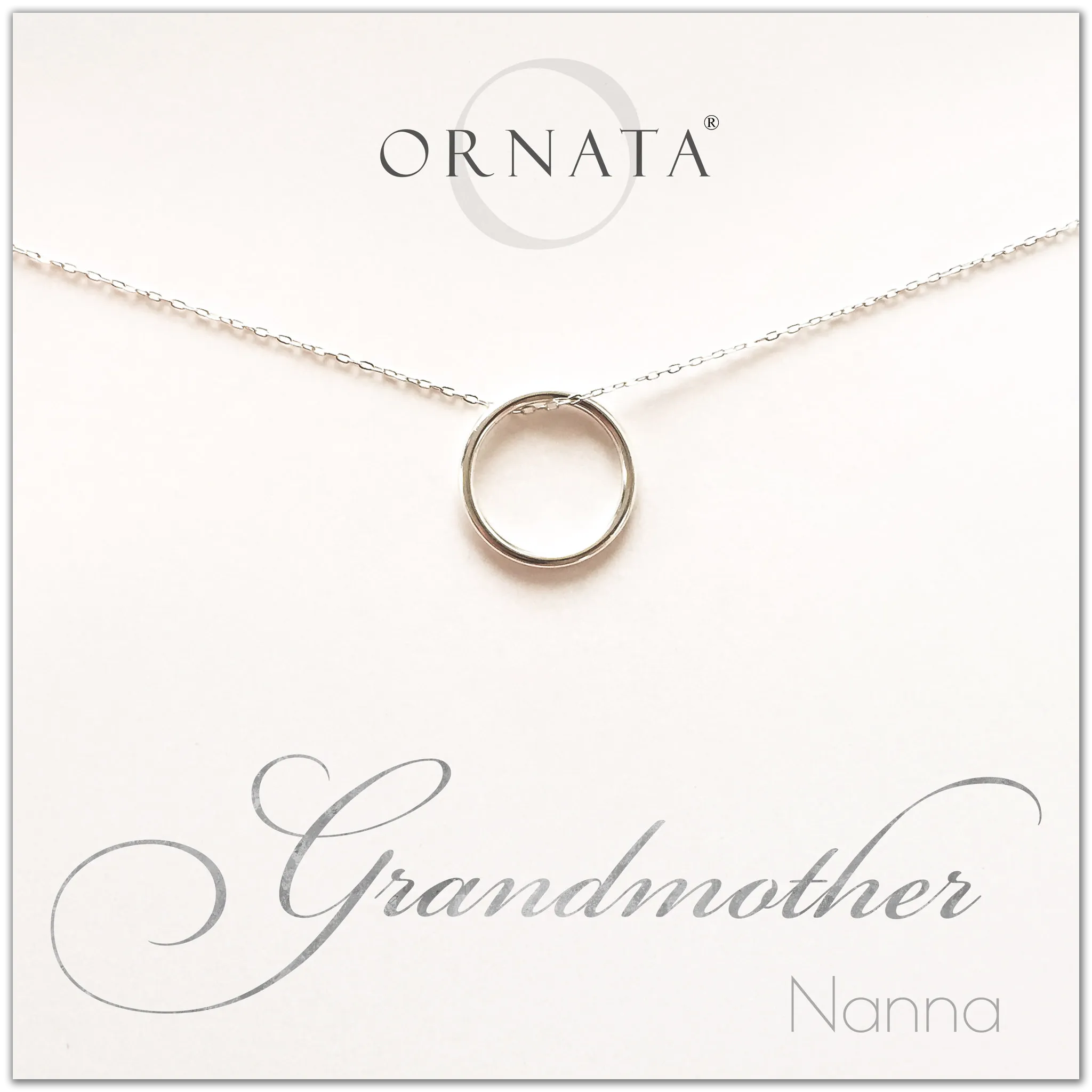 “Grandmother” Sterling Silver Necklace on Personalized Jewelry Card
