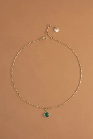 Green Coin Pendant Necklace