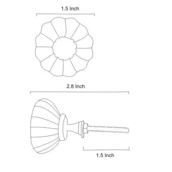 Green Glassware Flower Kitchen Cabinet Knob