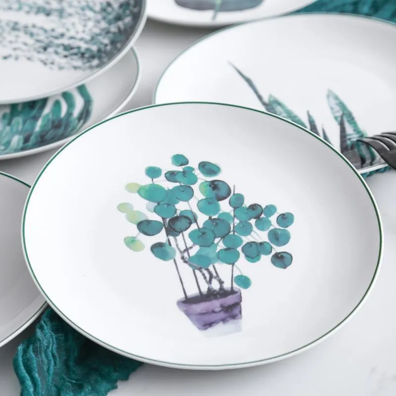 Green Leaf Plate Set