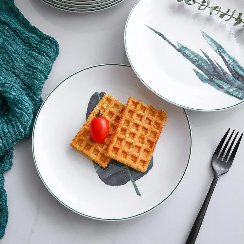 Green Leaf Plate Set