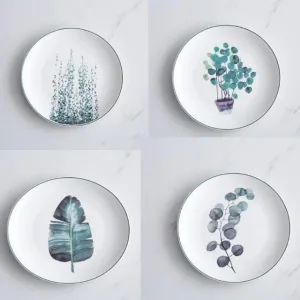 Green Leaf Plate Set
