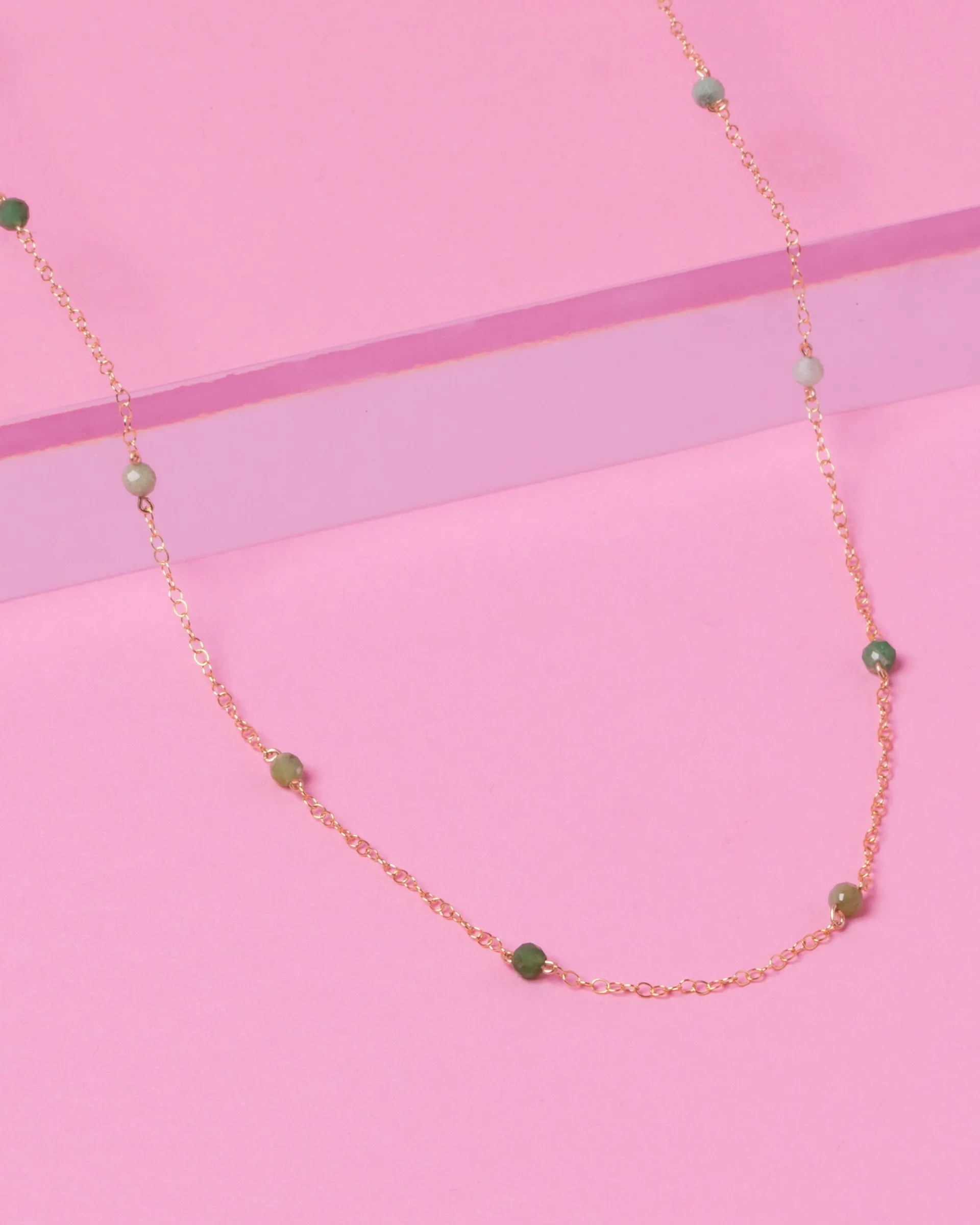 GREEN OPAL KATHY 14K GOLD-FILLED NECKLACE