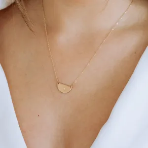 Half Moon Necklace with Diamond
