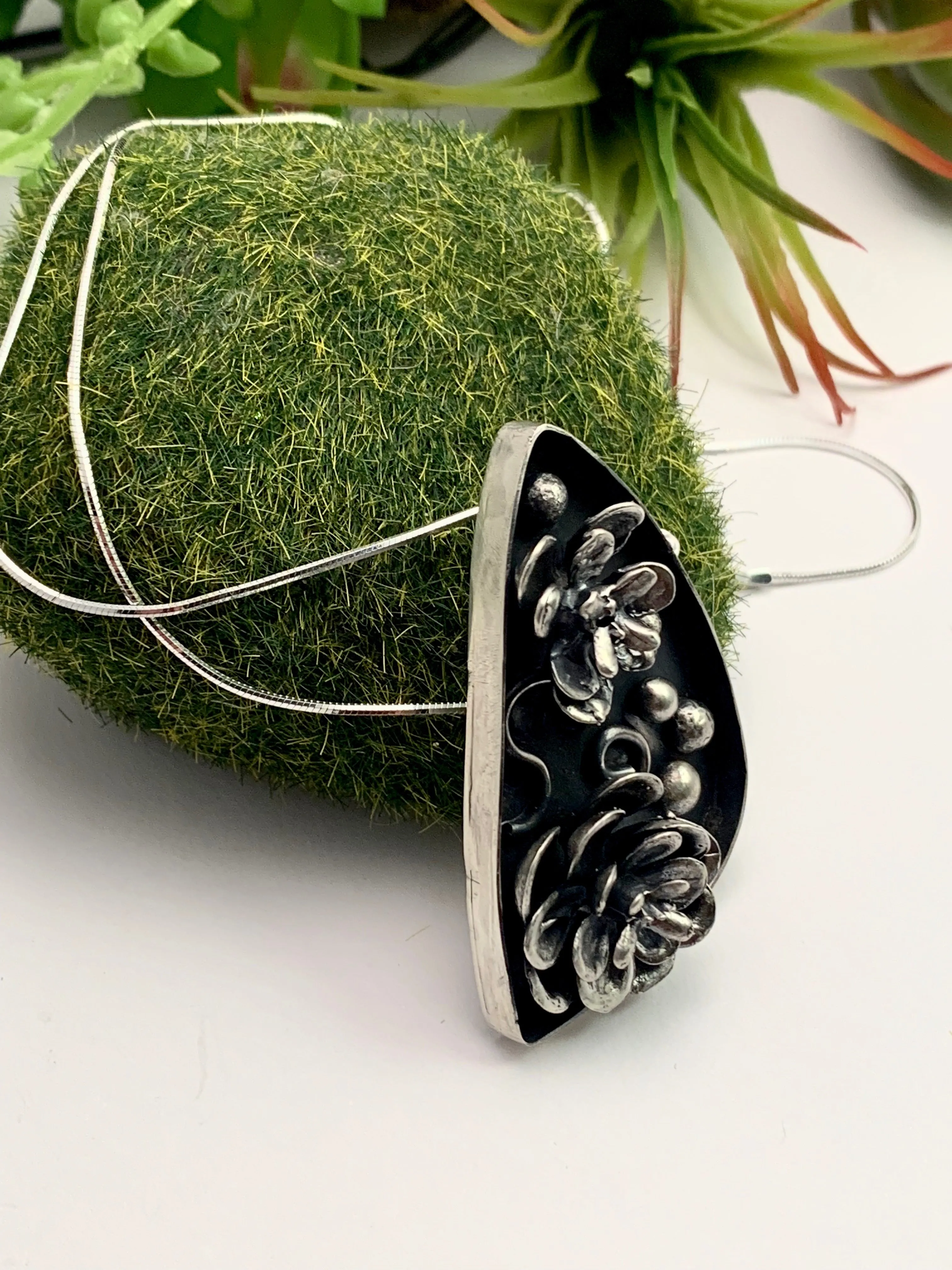Hand-Cast Succulent Abstract Pendant