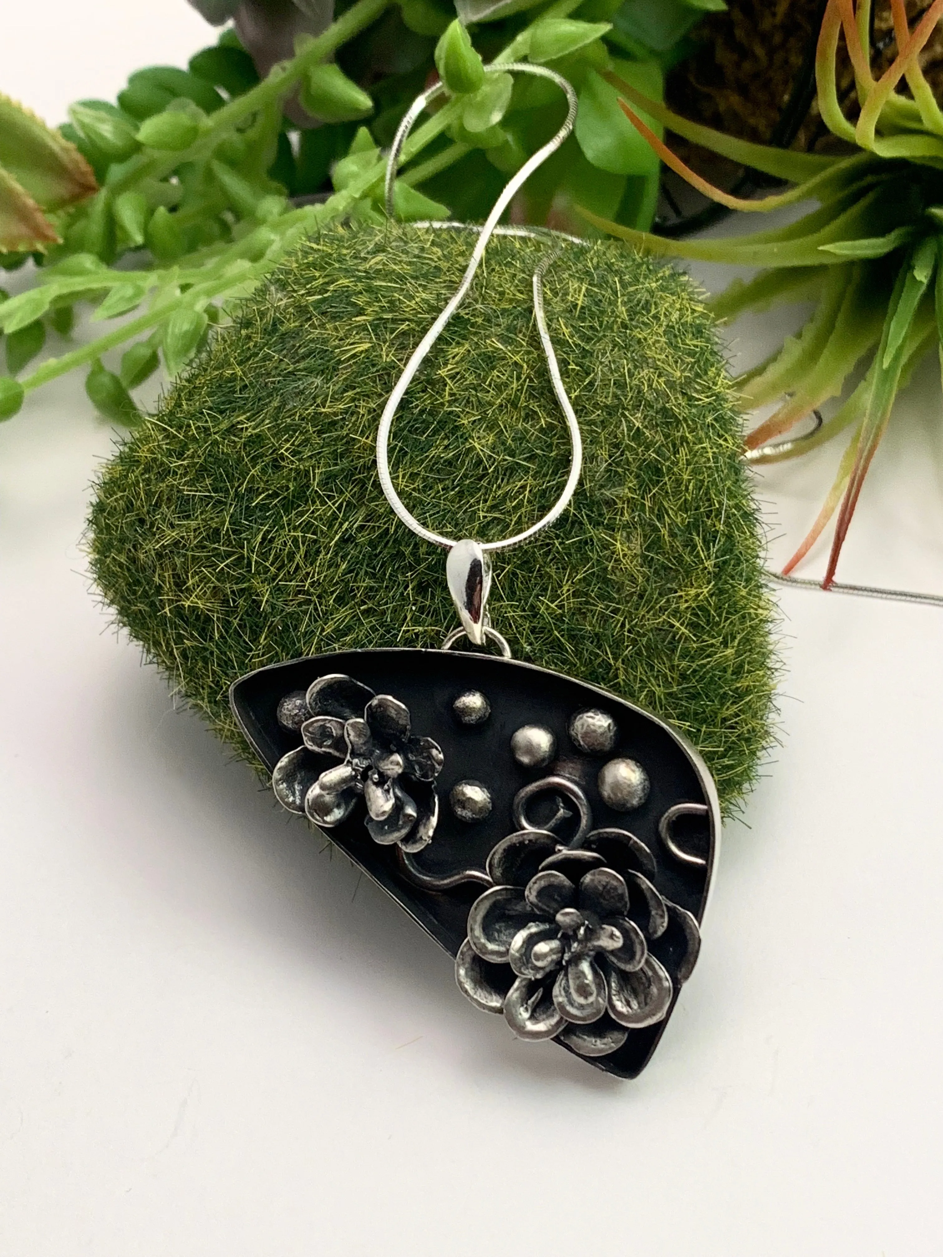Hand-Cast Succulent Abstract Pendant