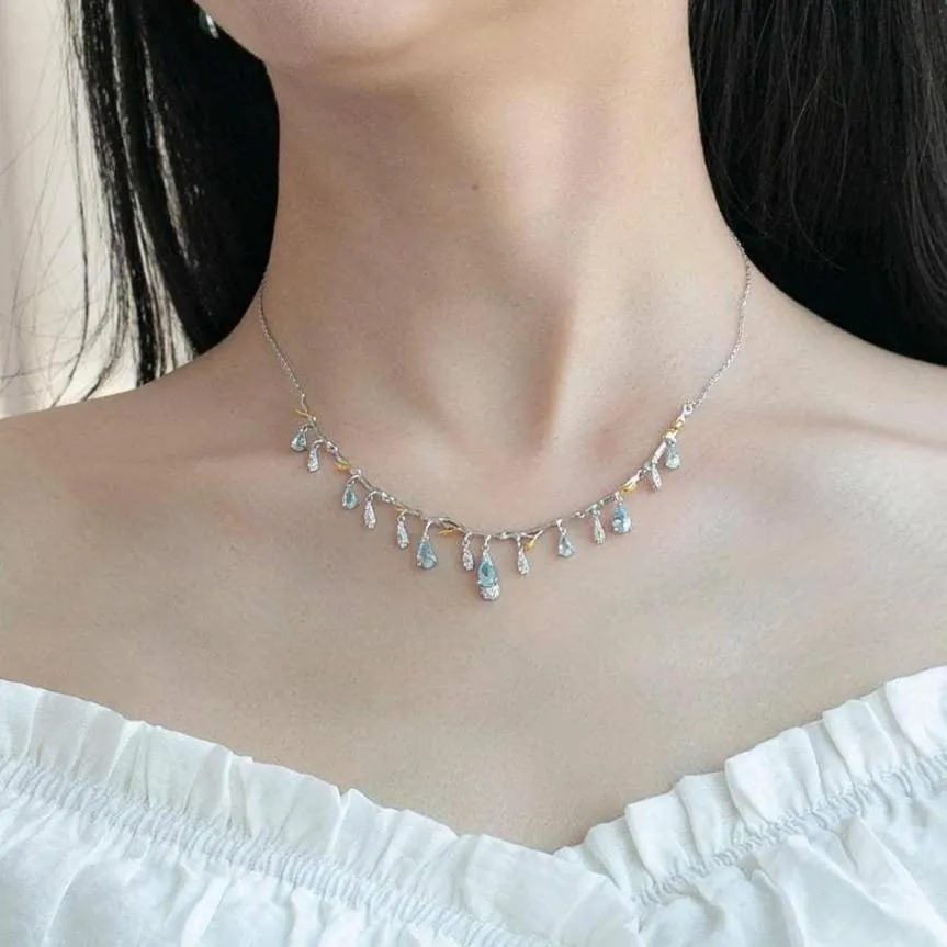 Handmade Flower Bud Natural Gemstone Necklace