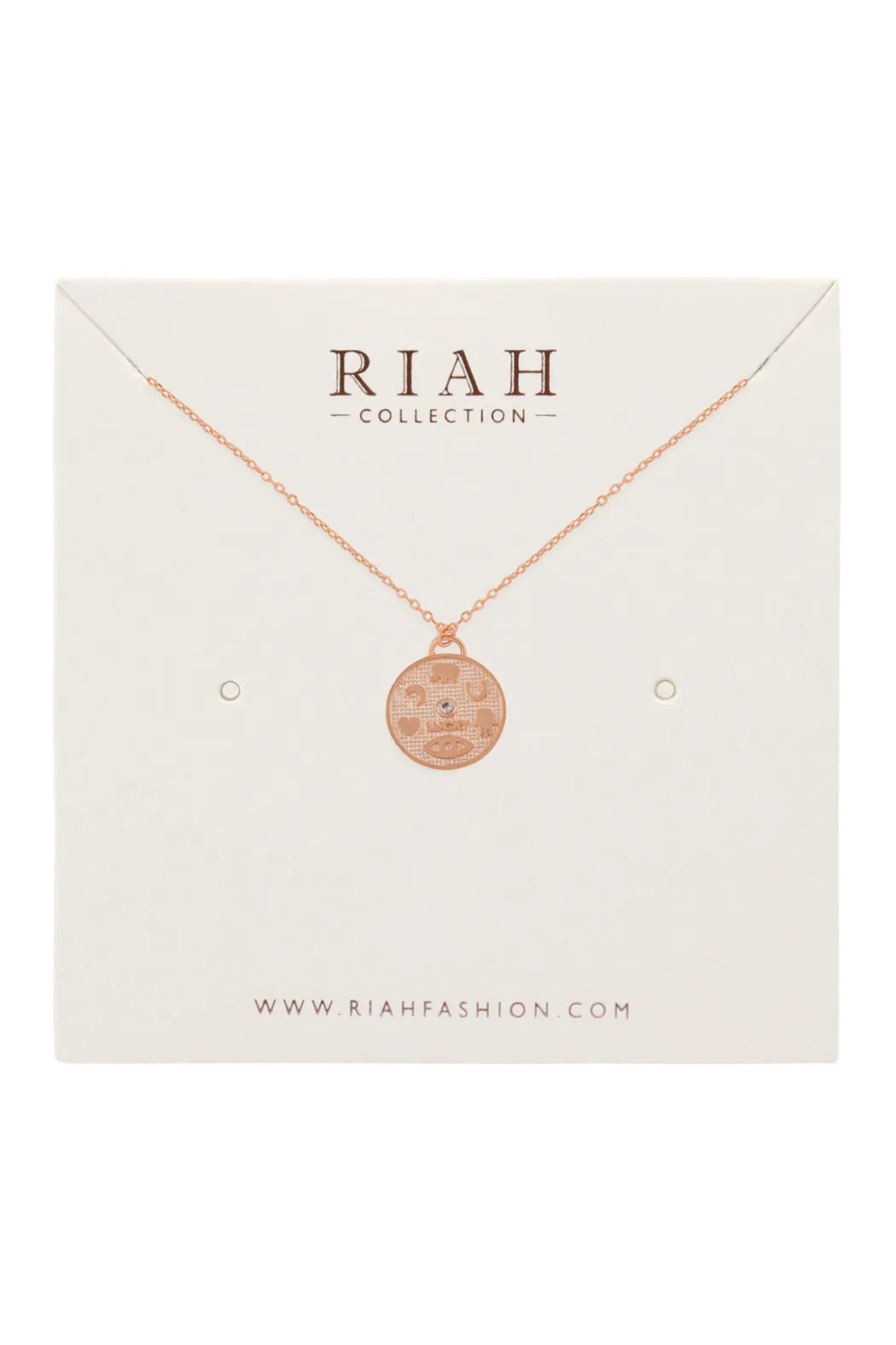 HDNFN353 - CAST ROUND PENDANT NECKLACE