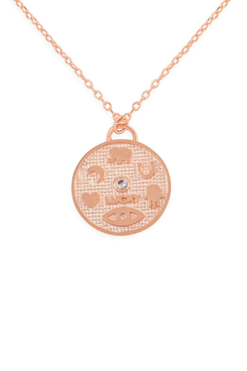 HDNFN353 - CAST ROUND PENDANT NECKLACE