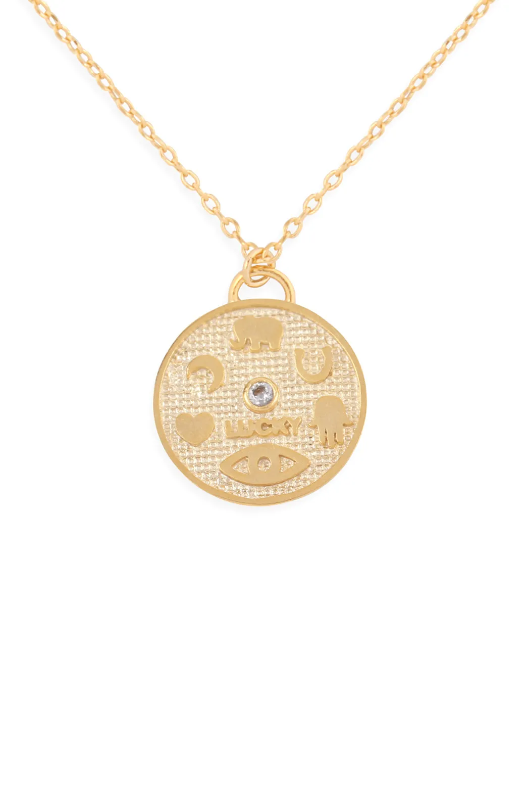 HDNFN353 - CAST ROUND PENDANT NECKLACE