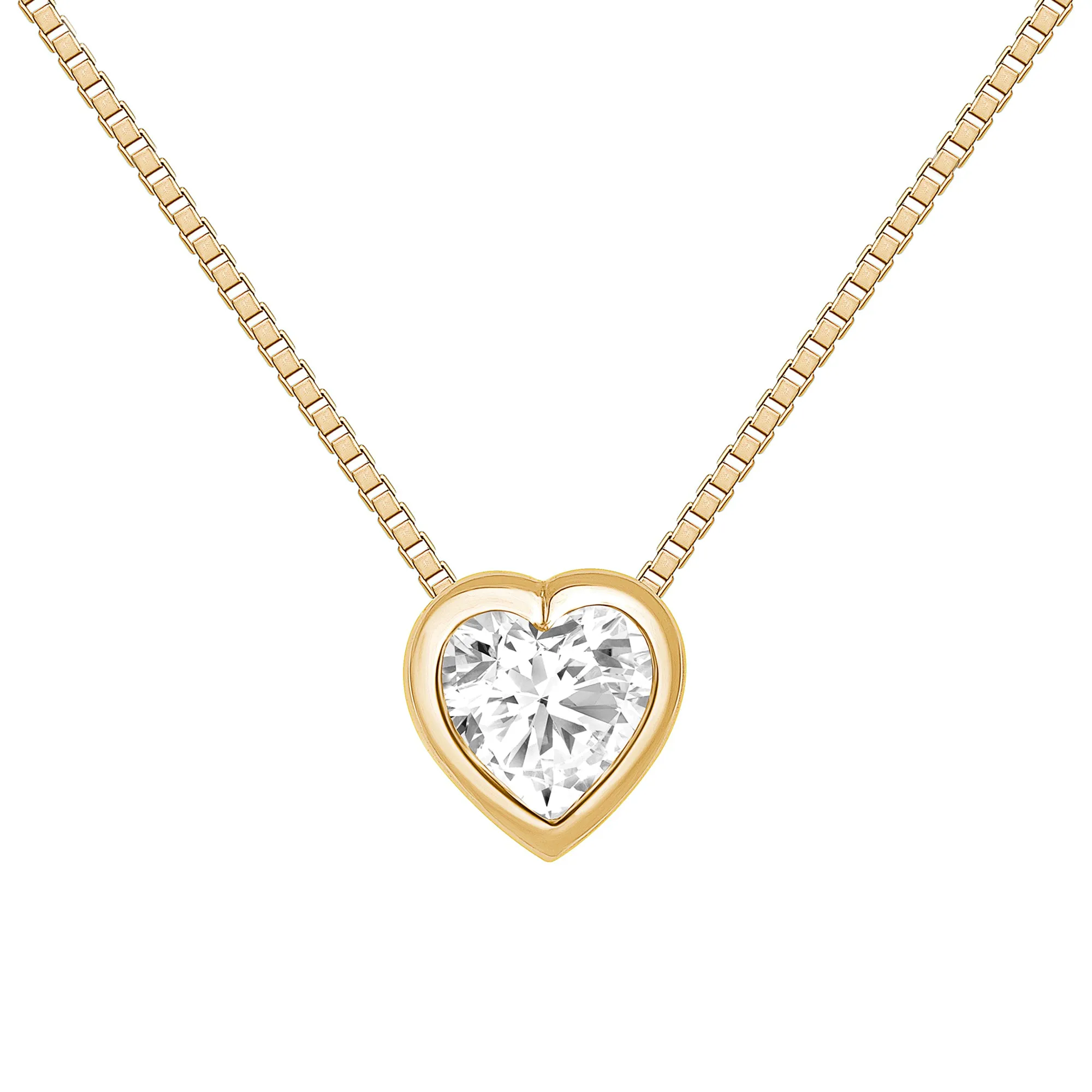 Heart Bezel Diamond Necklace