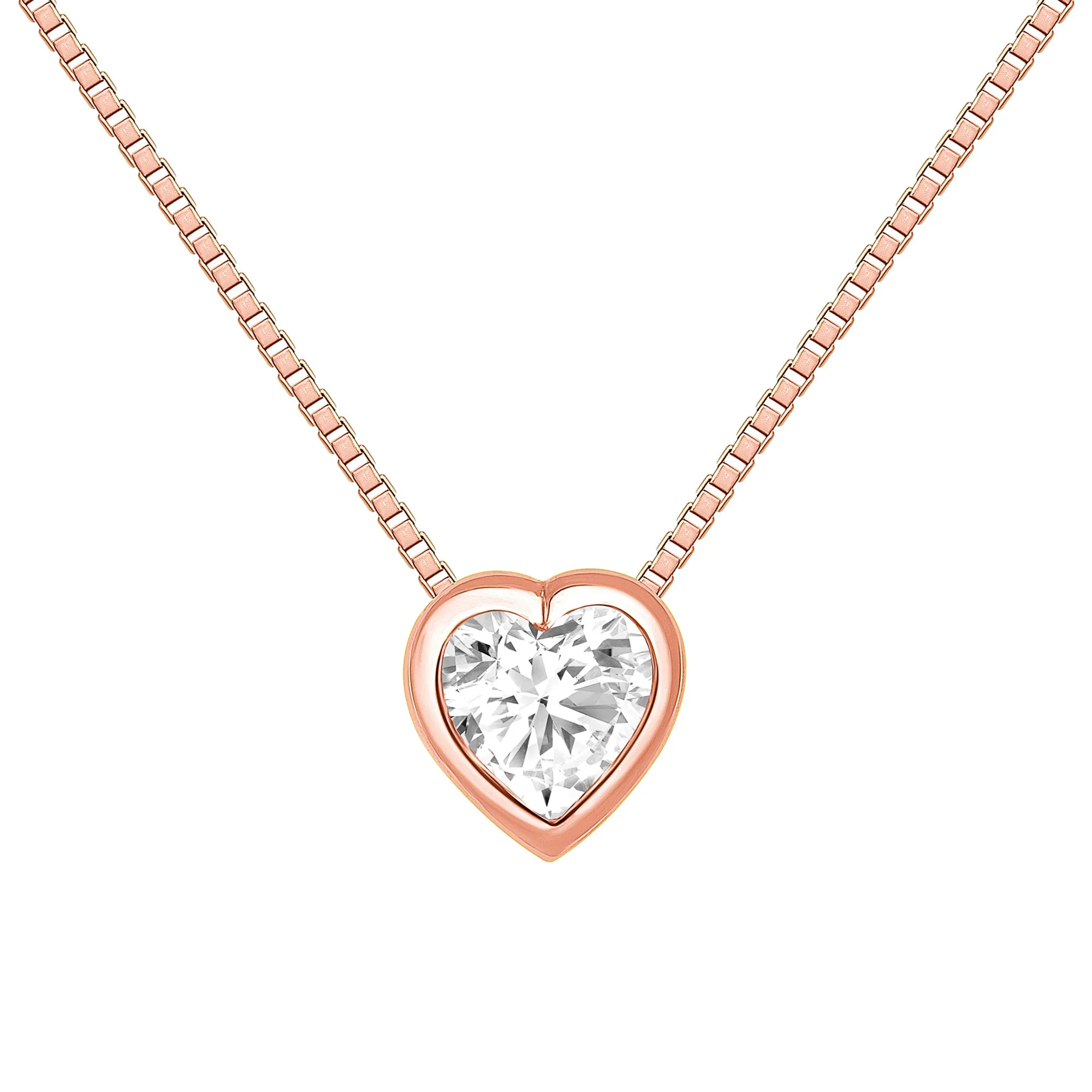 Heart Bezel Diamond Necklace