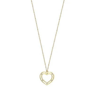 HEART NECKLACE WITH DIAMONDS