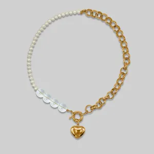 Heart Pendant Pearl Necklace