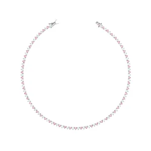 Heart Tennis Choker With Box Clasp