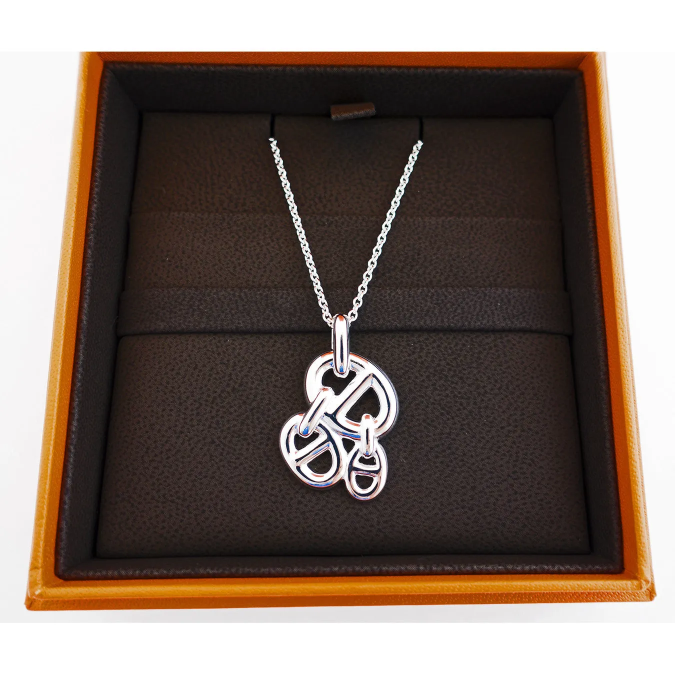 Hermes Chaine d'Ancre Enchainee Silver Pendant Necklace Perfect Gift