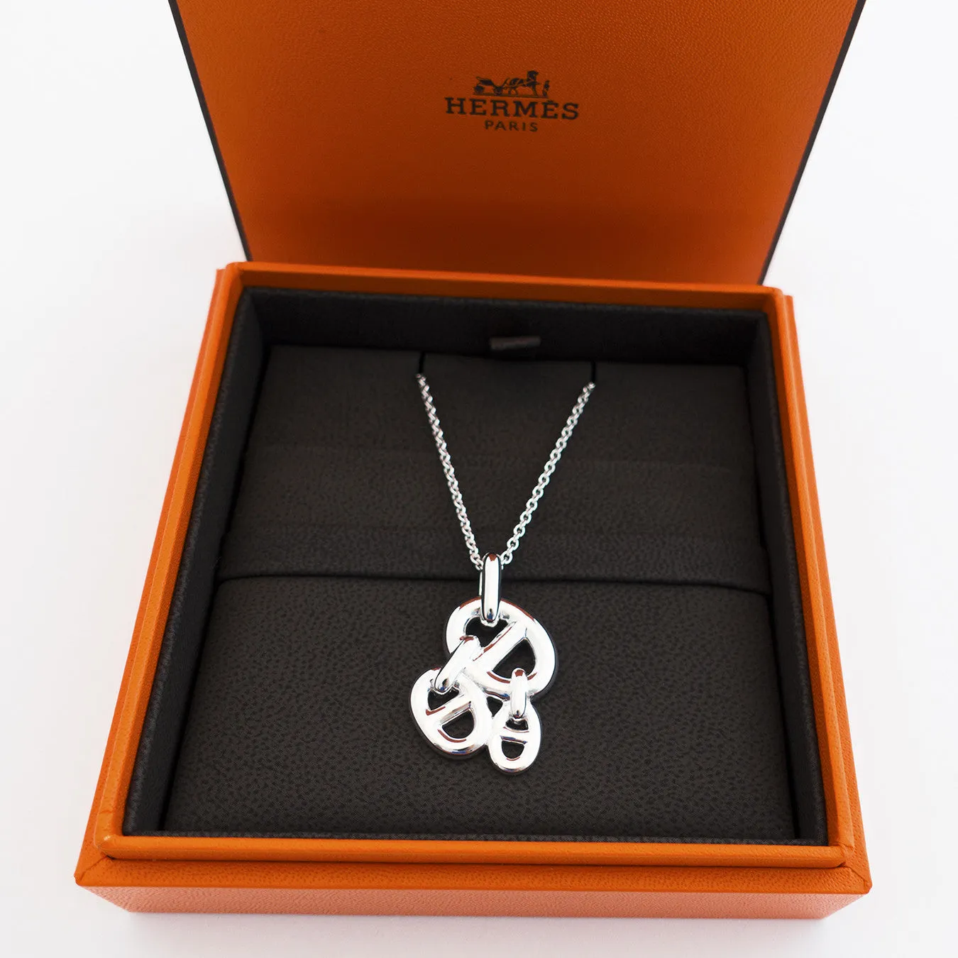 Hermes Chaine d'Ancre Enchainee Silver Pendant Necklace Perfect Gift