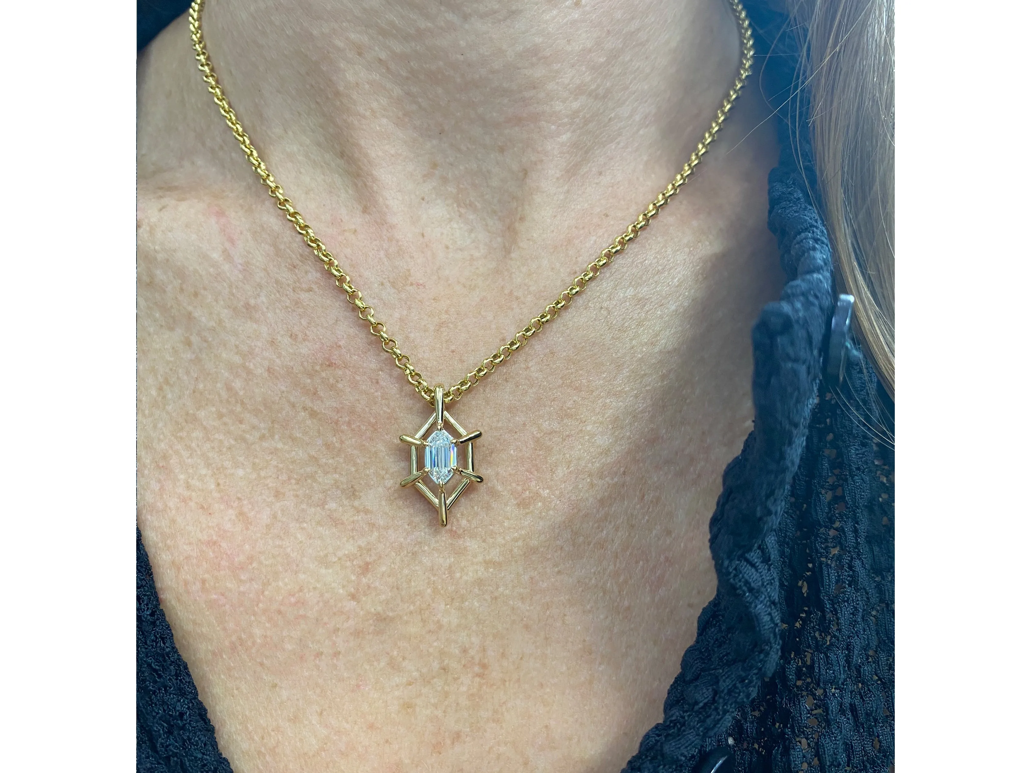 Hexagon Cage Necklace
