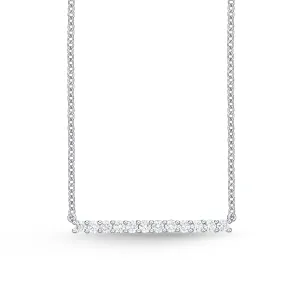 Horizontal Diamond Bar Necklace in 18K White Gold