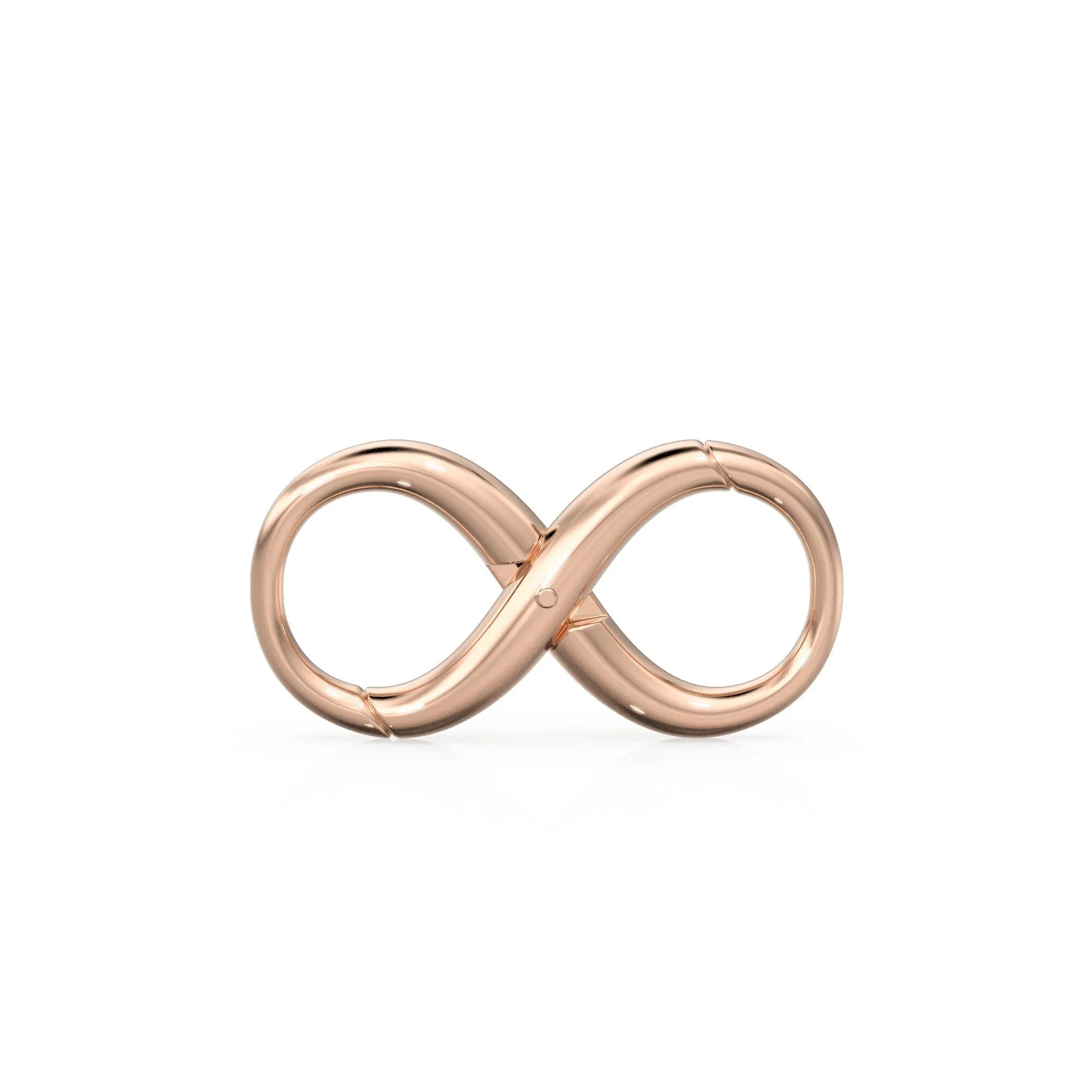 Infinity 18k Solid Gold Spring Clasp Handmade 20.50mm x 10.30mm