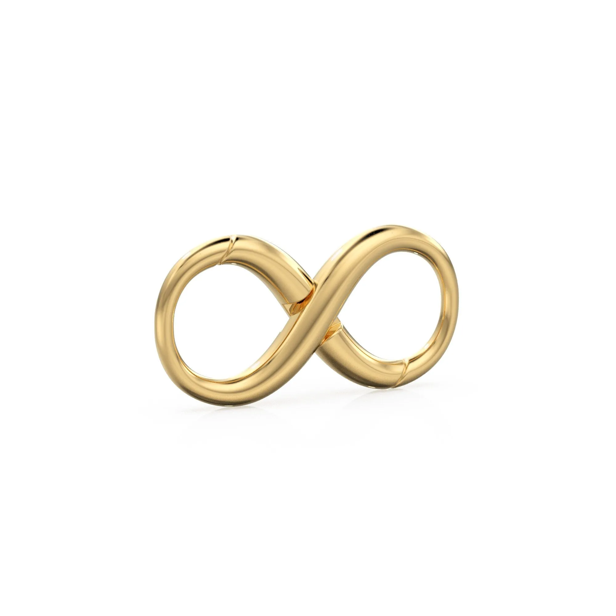 Infinity 18k Solid Gold Spring Clasp Handmade 20.50mm x 10.30mm