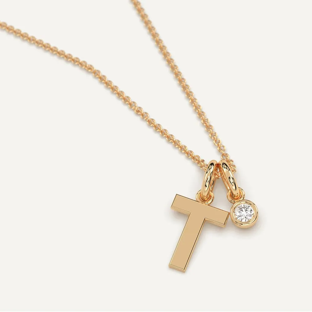 Initial Letter T Necklace