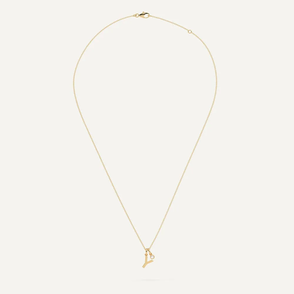 Initial Letter Y Necklace