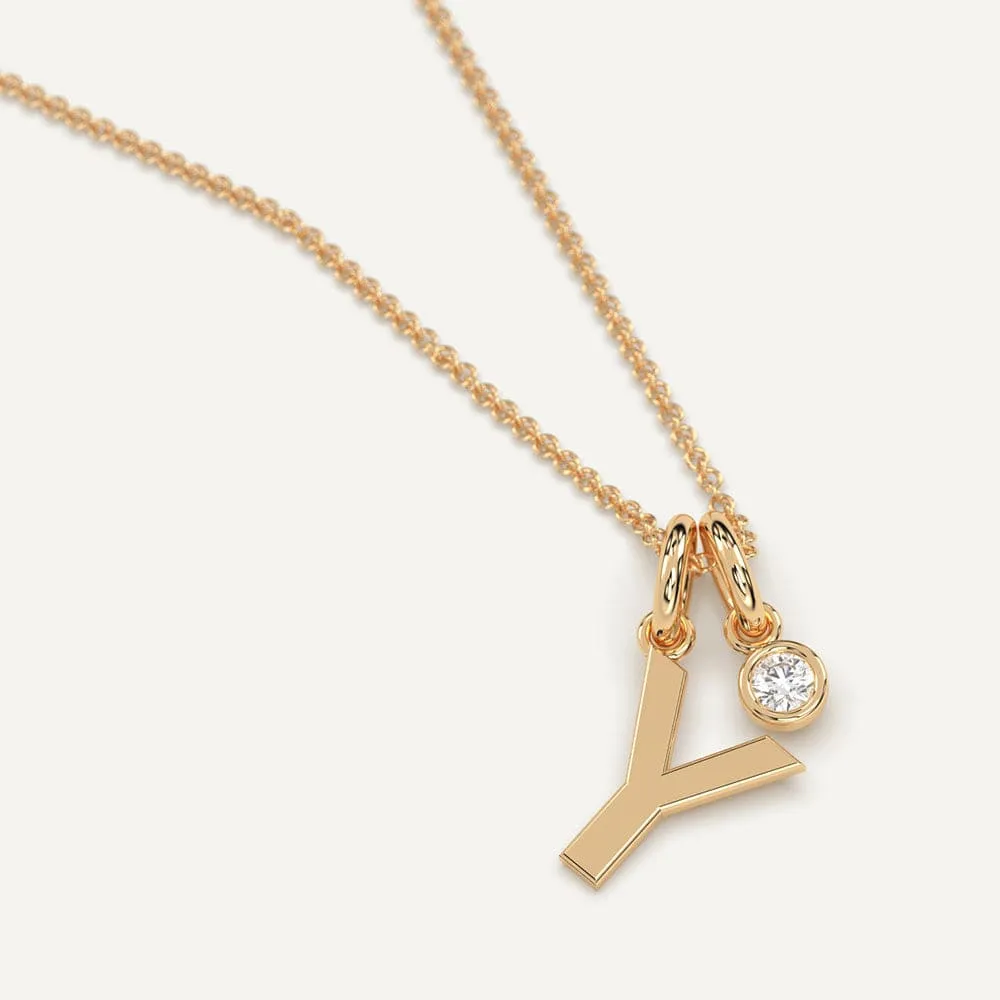 Initial Letter Y Necklace