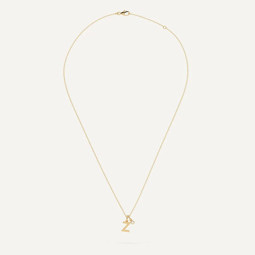 Initial Letter Z Necklace