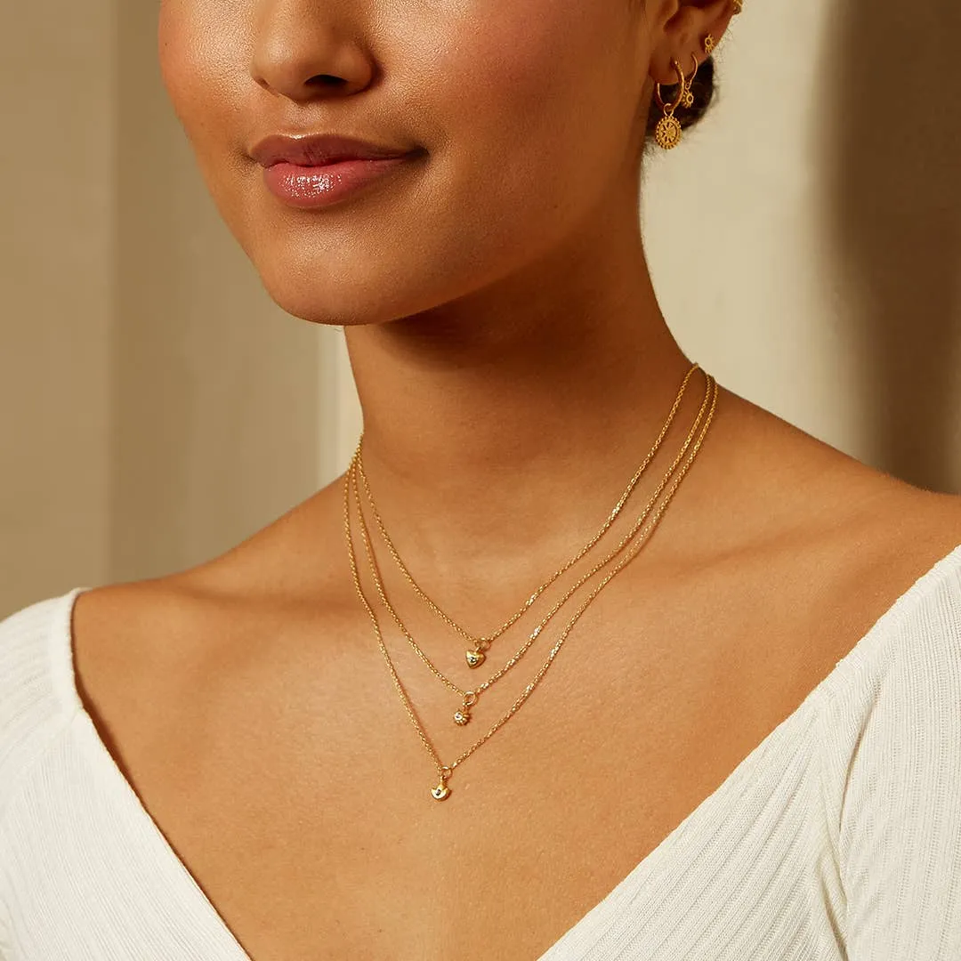 Inner Light Necklace with Mini Sun & White Topaz