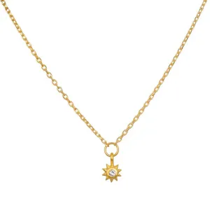 Inner Light Necklace with Mini Sun & White Topaz