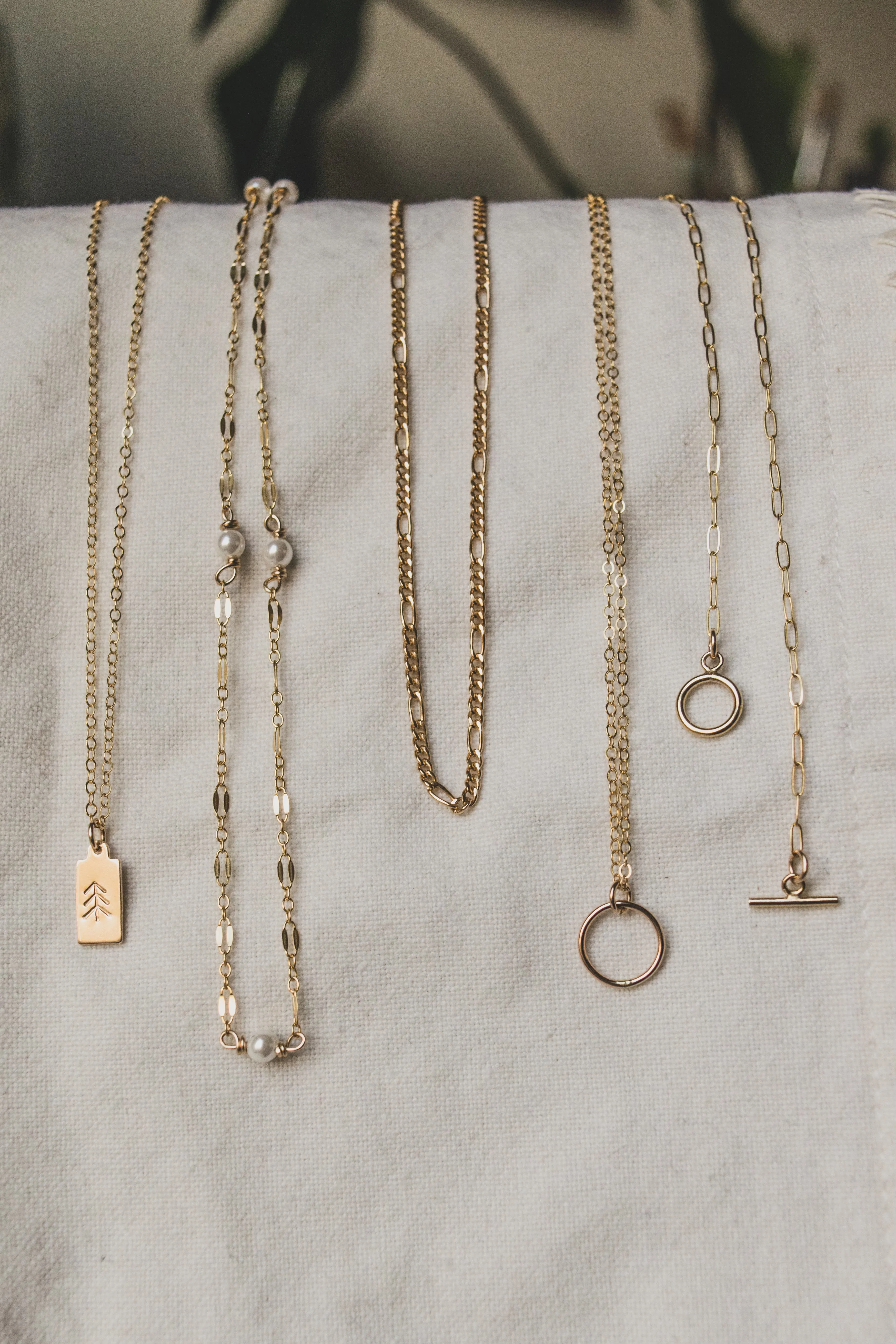 Into the Pines Rectangle Initial Necklace