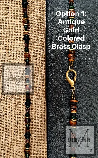 Irish Gold and Green Men Gemstone Black Irish Necklace