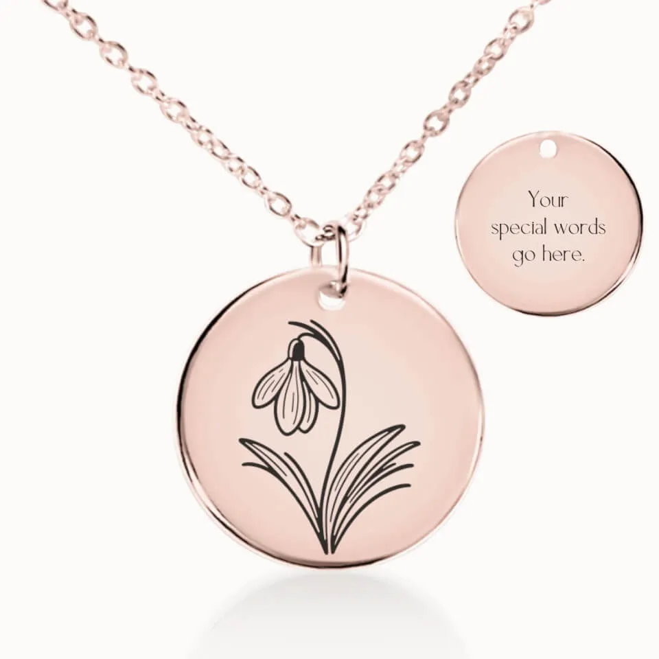 January Birth Flower Necklace