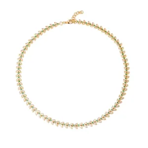 Jardin Emerald And Diamond Vine 18K Yellow Gold Necklace