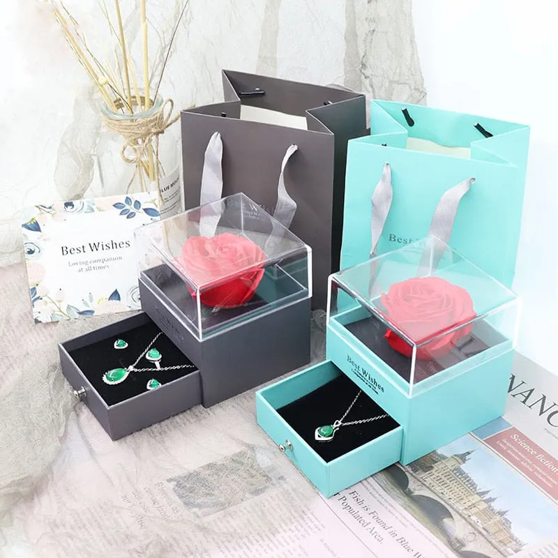 Jewelry Box Rose  Artificial Flower Birthday Girlfriend Valentines Gift