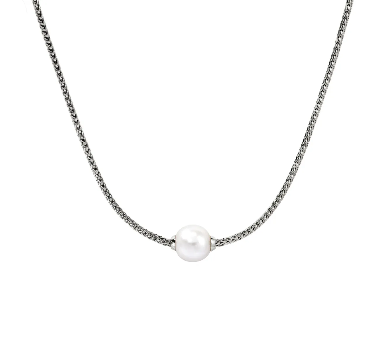 John Hardy Essentials Sterling Silver Chain Necklace with Pearl Accent