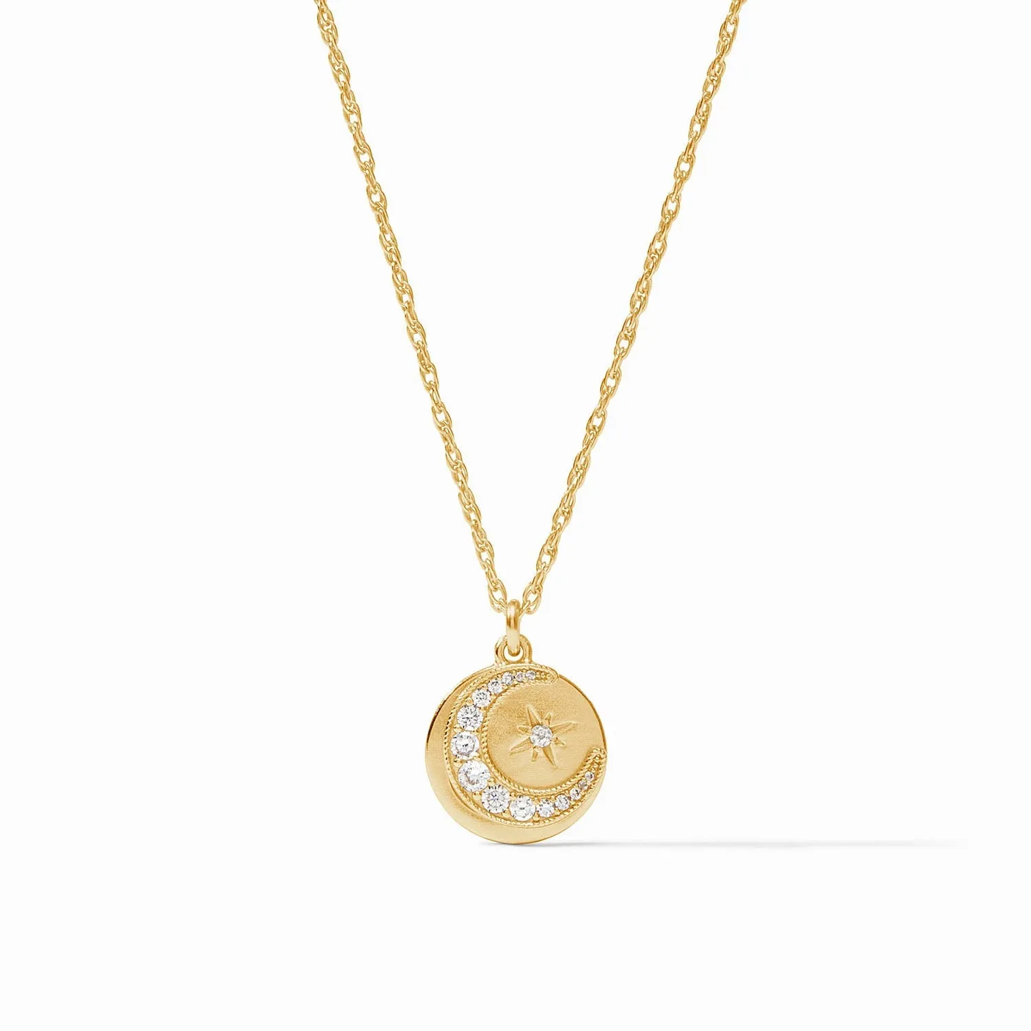 Julie Vos - Luna Delicate Charm Necklace  - Cubic Zirconia