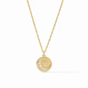 Julie Vos - Luna Delicate Charm Necklace  - Cubic Zirconia