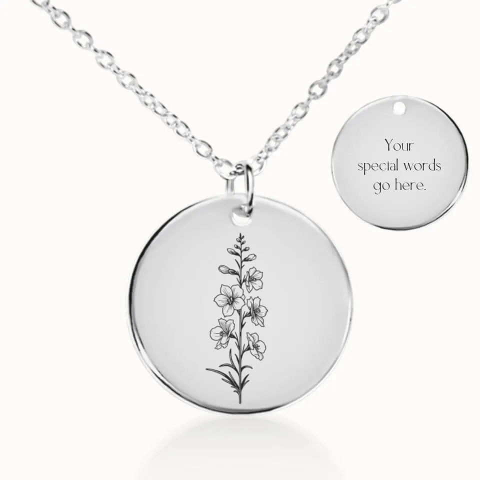 July Birth Flower Necklace