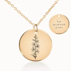 July Birth Flower Necklace