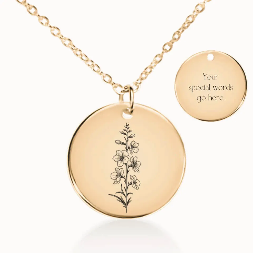 July Birth Flower Necklace