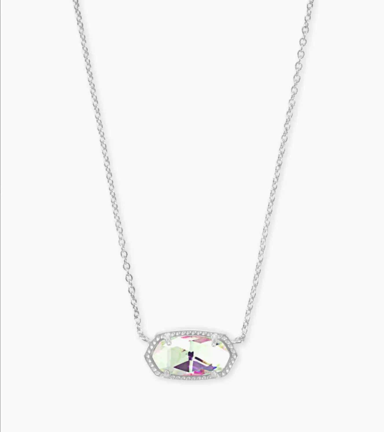 Kendra Scott Elisa Necklace - Rhodium Dichroic Glass