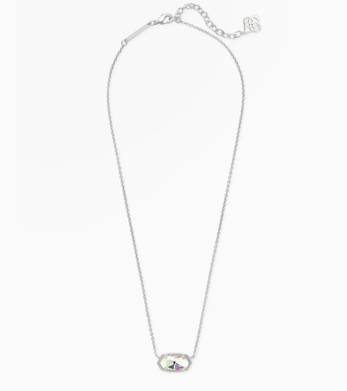 Kendra Scott Elisa Necklace - Rhodium Dichroic Glass