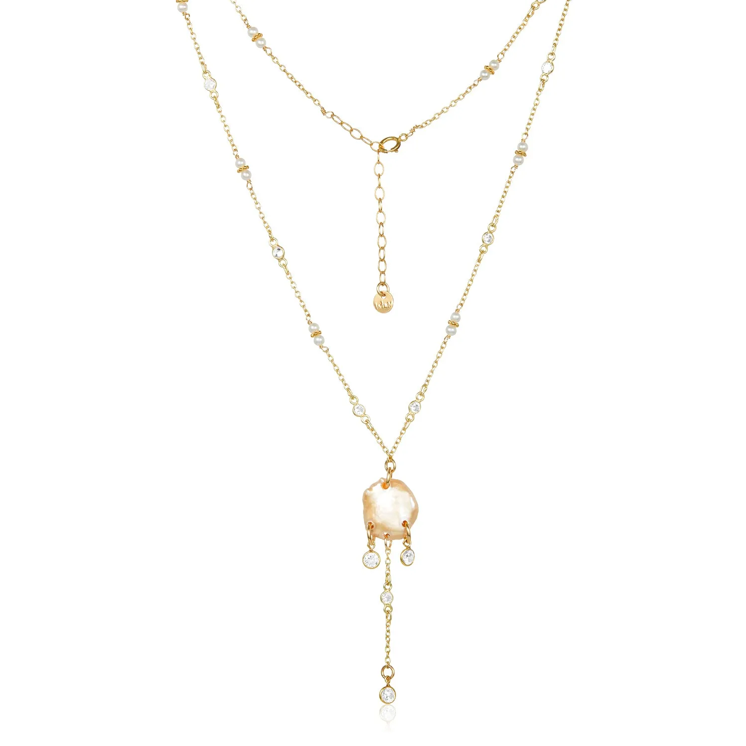 Keshi Pearl with CZ Necklace