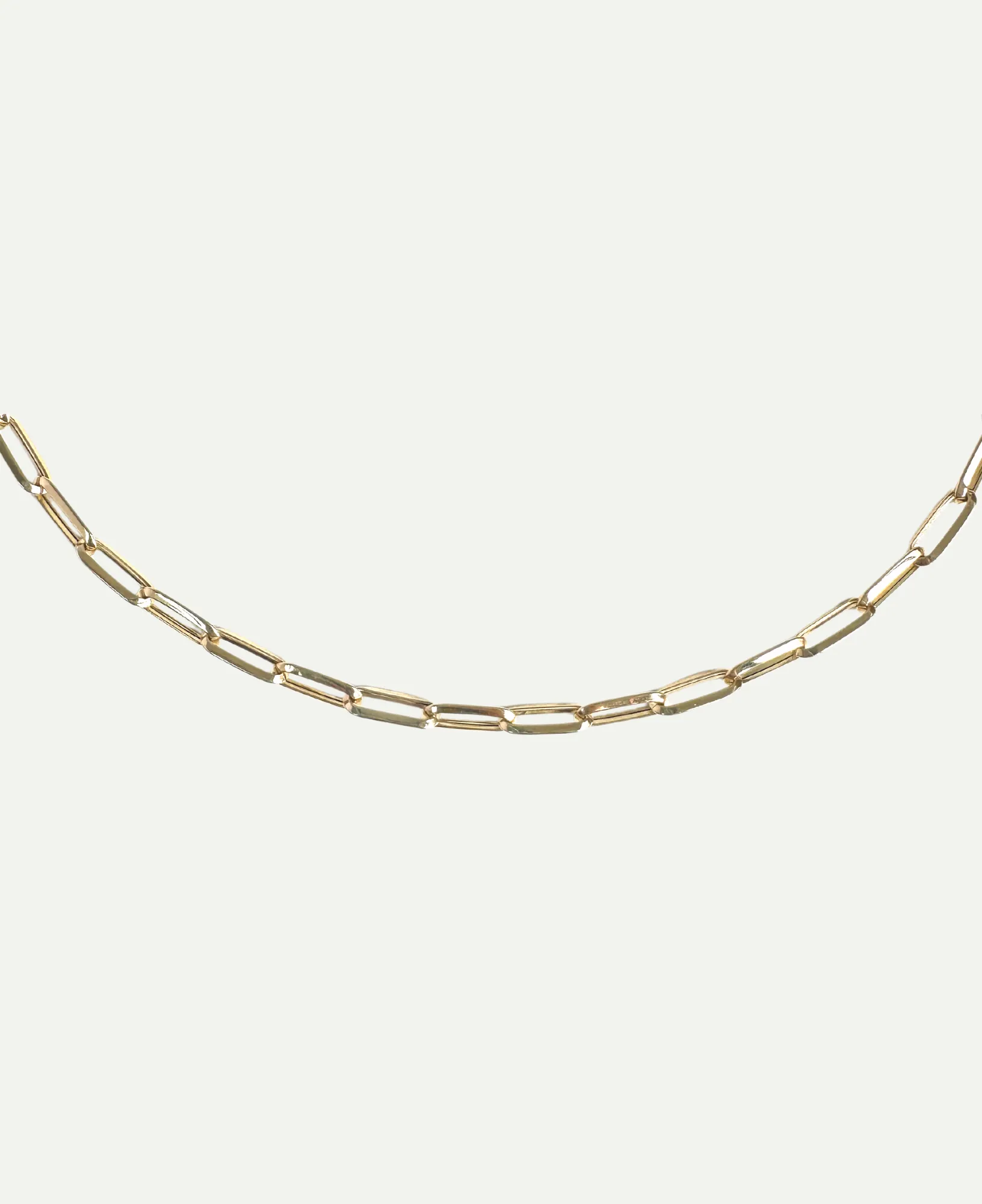 Kirsty 18k Solid Gold Hollow Paperclip Chain Necklace