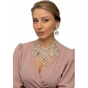 Kori Rhinestone Statement Necklace And Dangling Earring Set