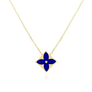 Lapis Luxe Flower Necklace