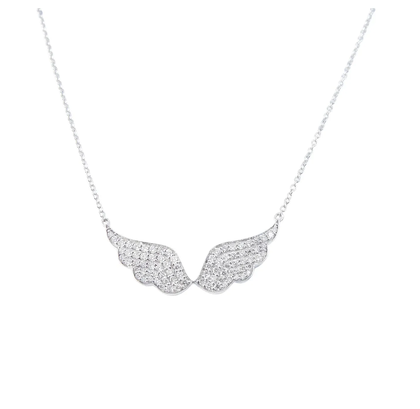 Large Diamond Angel Wing 14K Gold
